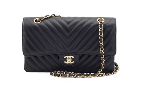 chanel all black chevron bag